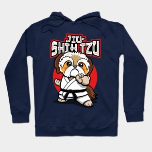 Funny Cute Kawaii MMA Shih Tzu Doing Jiu jitsu Gift For Dog Lovers Hoodie